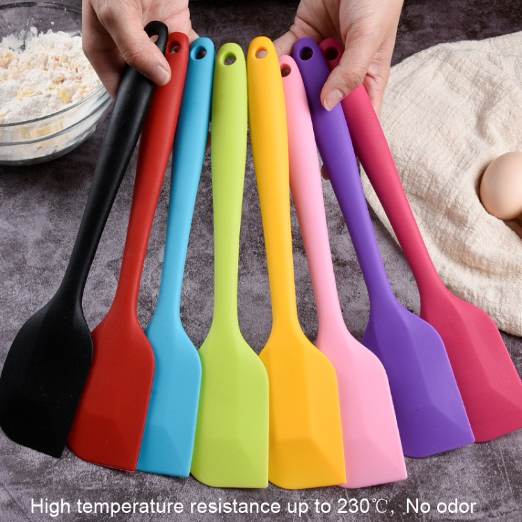 2pcs Large Integrated Silicone Scraper Chocolate Cream Mixing Knife(Blue)