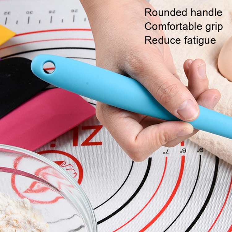 2pcs Large Integrated Silicone Scraper Chocolate Cream Mixing Knife(Blue)