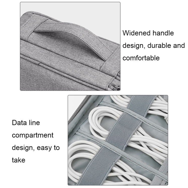 Baona Multifunctional Earphone Data Cable Digital Storage Bag, Spec: 2-layer  (Gray)