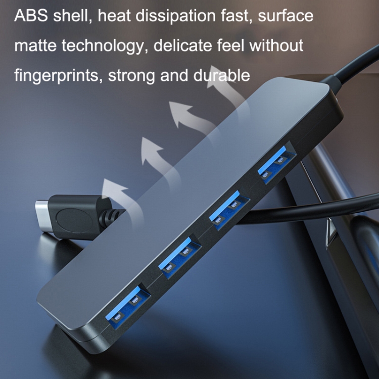 AC3-L43 Type-c/USB-c USB3.0 25cm 4 puertos Base de expansión Notebook HUB de alta velocidad - B3