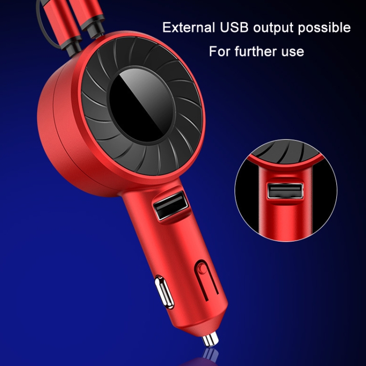 3 In 1 USB Dual Cable Single Pull Retractable Car Charger(Black) 3 In 1 USB Dual Cable Single Pull Retractable Car Charger(Black)