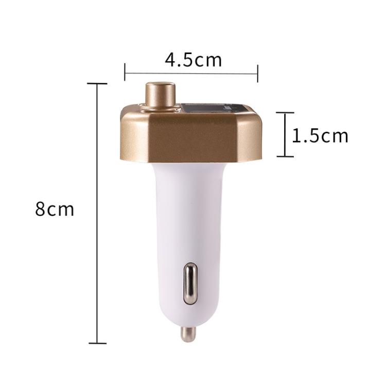 B9 Smart Digital Display Dual USB Bluetooth Car Charger with Hands-free Call Function(Silver)