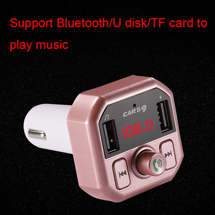 B9 Smart Digital Display Dual USB Bluetooth Car Charger with Hands-free Call Function(Silver)