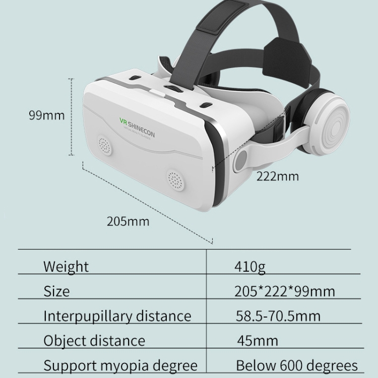 VR SHINECON G15E Auriculares especiales para teléfono todo en uno con gafas 3D Consola de juegos VR (Blanco) - B7