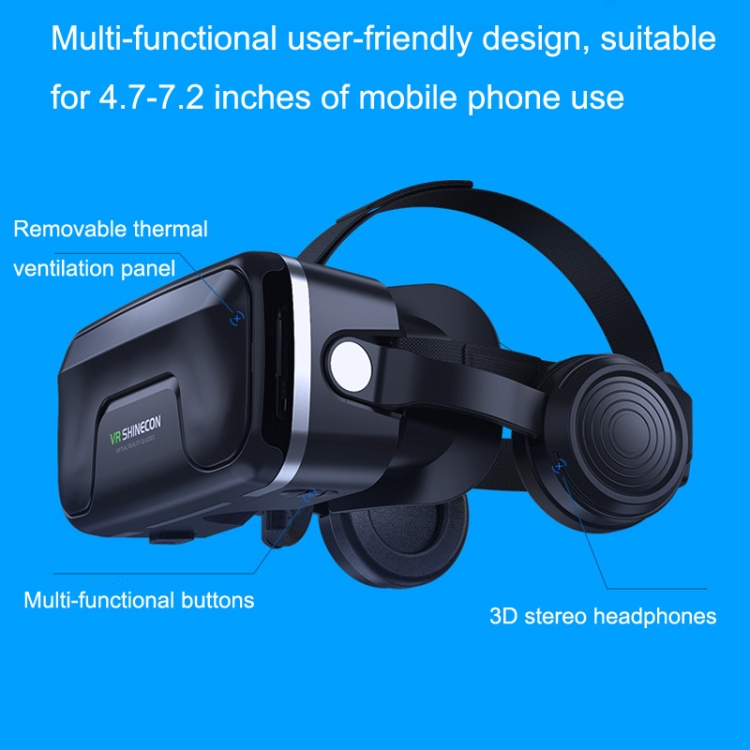 VR SHINECON G04EA Aumento de la versión 7th VR Gafas 3D Juego de realidad virtual Gafas digitales con auriculares - B3