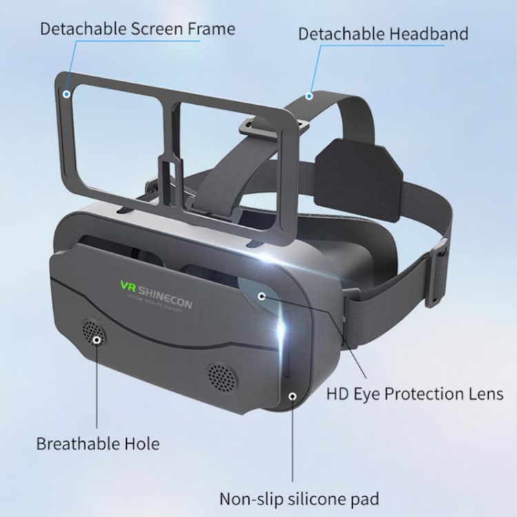 VR SHINECON G13 Gafas de realidad virtual VR Teléfono móvil Juego de películas Gafas digitales 3D (Negro) - B2