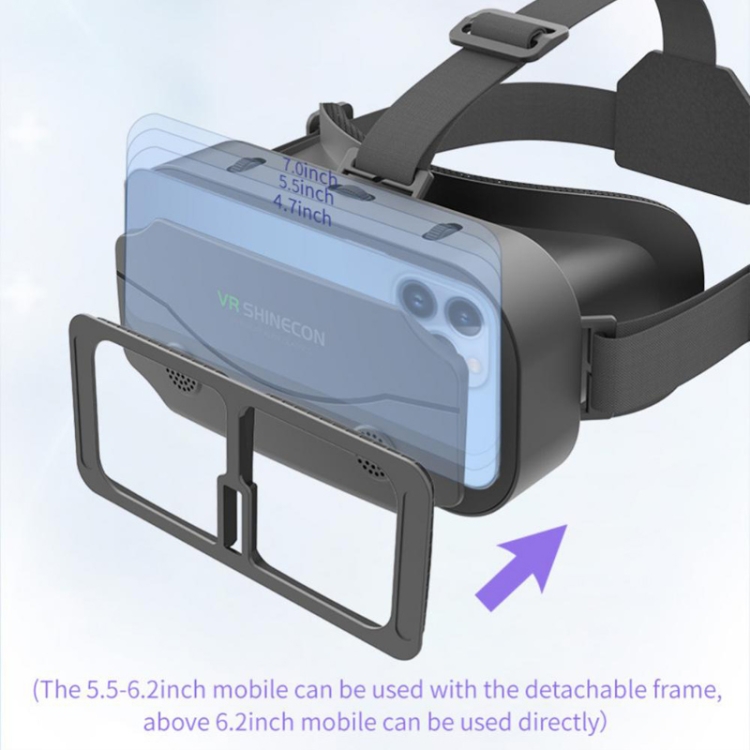 VR SHINECON G13 Gafas de realidad virtual VR Teléfono móvil Juego de películas Gafas digitales 3D (Negro) - B3