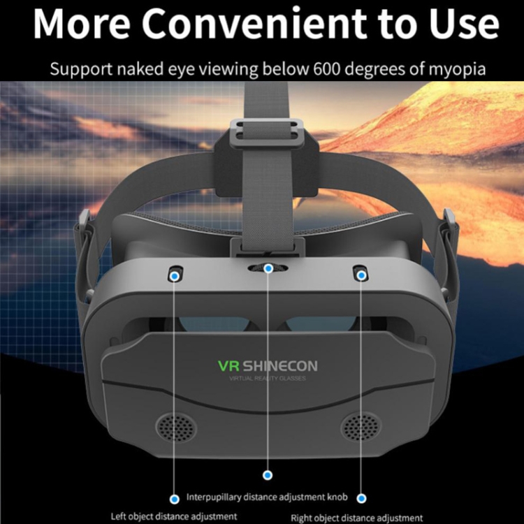 VR SHINECON G13 Gafas de realidad virtual VR Teléfono móvil Juego de películas Gafas digitales 3D (Negro) - B5