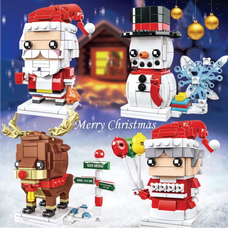 Mini Blocks Christmas Snowman 290Pcs Blocks Building Set Puzzles