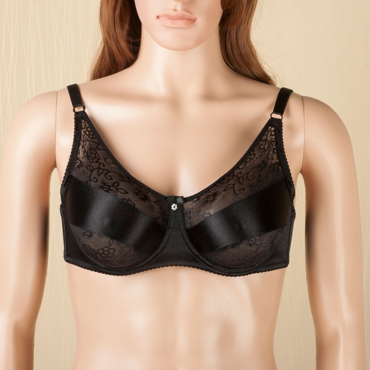 BR-JKN1063 Crossdressing Fake Breast Bra Without Fake Breast, Size:  36/80D(Black)