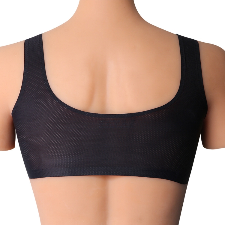 CD Crossdressing Silicone Fake Breast Vest Underwear, Size: C+L  800g(Black+Fake Breast)