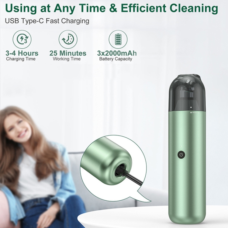 Pinjia P07 Wireless Mini Fashion Vehicle Vacuum Cleaner(Gradient Gray)