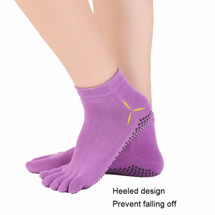 Guantes deportivos de yoga antideslizantes con dedos abiertos + Juego de  calcetines de yoga con cinco dedos, tamaño: talla única (gris)