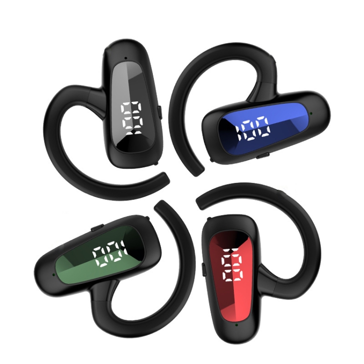 Bone Conduction Concepts Digital Display Stereo Bluetooth Earphones, Style: Single Ear(Black) Bone Conduction Concepts Digital Display Stereo Bluetooth Earphones, Style: Single Ear(Black)