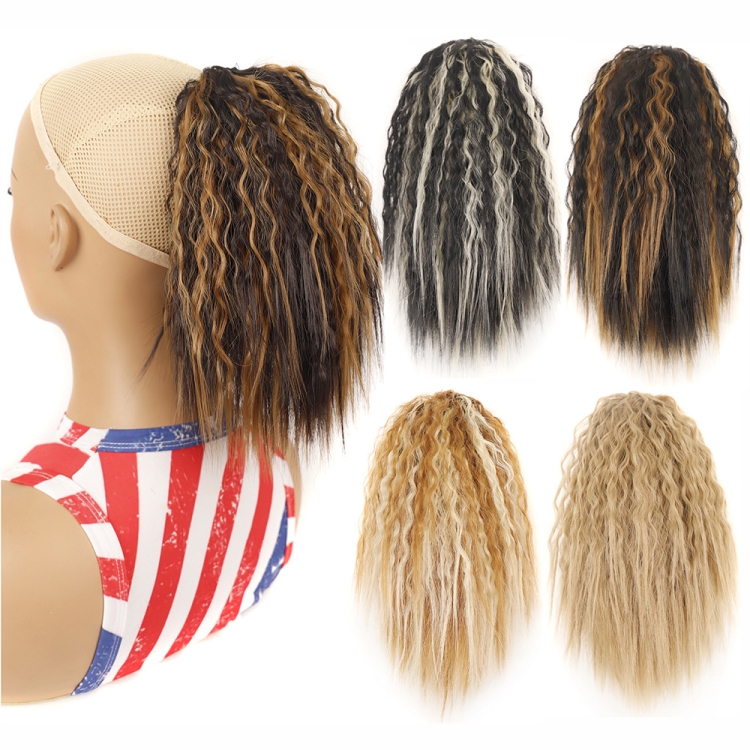LS868 Drawstring Fixed Corn Perm Curly Wig Fluffy Short Ponytail Wigs in Color 4: A Stylish, Natural-Looking Hair Solution for Everyday Beauty and Confidence