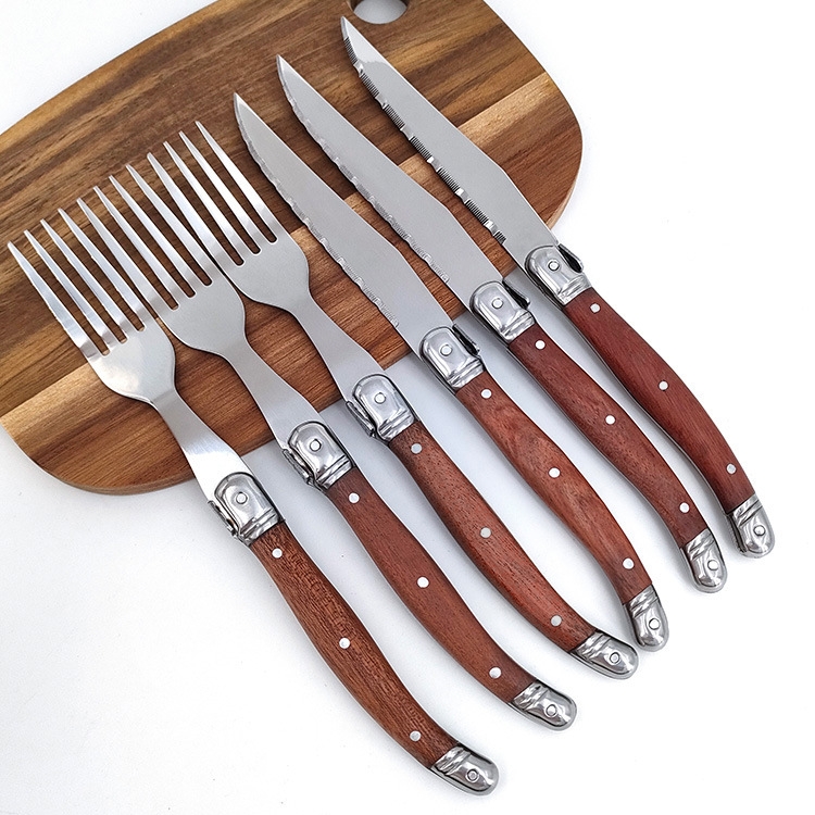 Rosewood Handle Stainless Steel Knife and Fork Cutlery,Spec 1 Knife