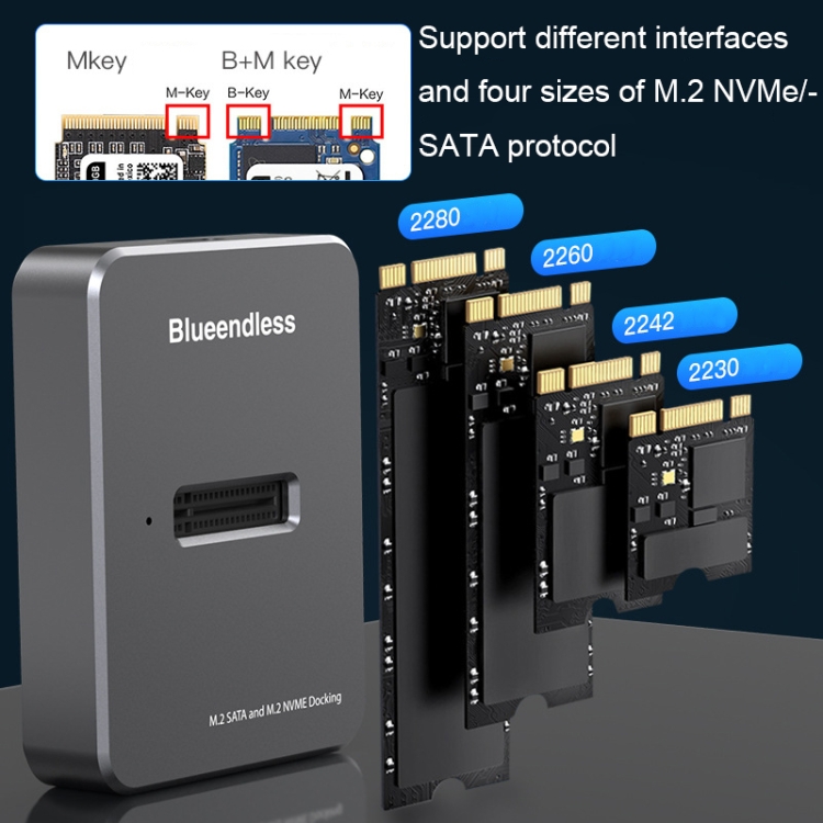 Blueendless SD03 M.2 SATA/NVME Dual Protocol Solid-State Hard Disk Base ...