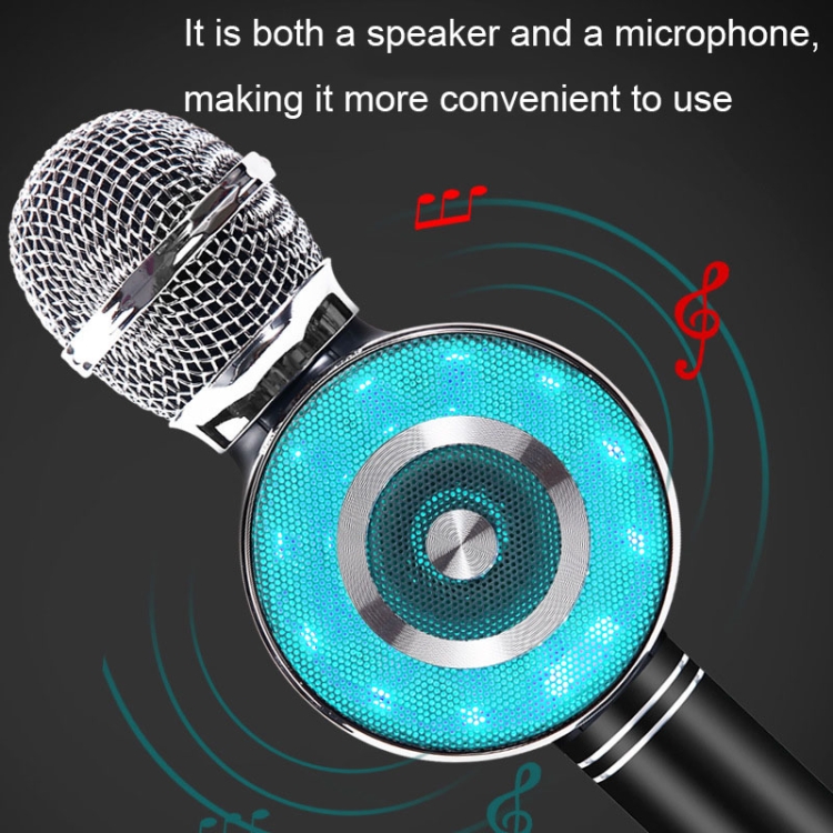 Micrófono Bluetooth inalámbrico con efecto de luz RGB multifuncional WS-669 con función de audio (oro rosa) - B3