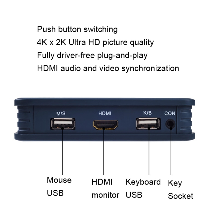 BW-21UHB Conmutador KVM HDMI de 2 puertos, 2 entradas y 1 salida - 2