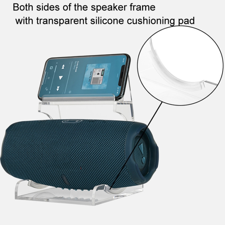 2 In 1 Speaker Phone Organizer Acrylic Desktop Stand For JBL Charge Series (Transparent) 2 In 1 Speaker Phone Organizer Acrylic Desktop Stand For JBL Charge Series (Transparent)