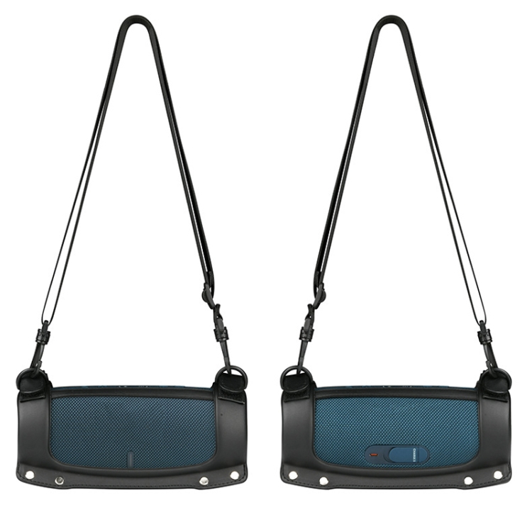 For JBL Charge5 PU Crossbody Shoulder Strap EVA Speaker Protection Case(Black) For JBL Charge5 PU Crossbody Shoulder Strap EVA Speaker Protection Case(Black)