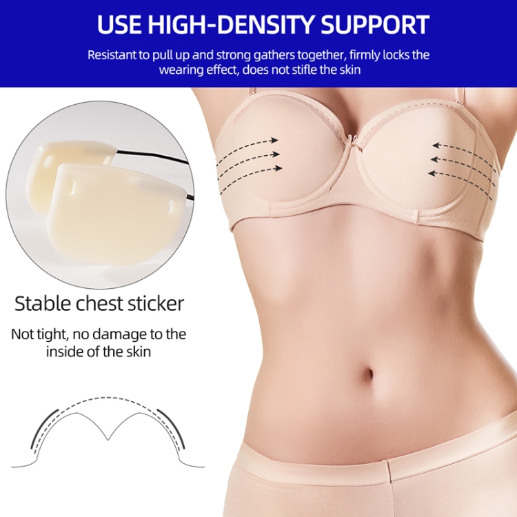 Chest Patch Frontless Bra Push Up Deep Plunge Bra Kit Silicone