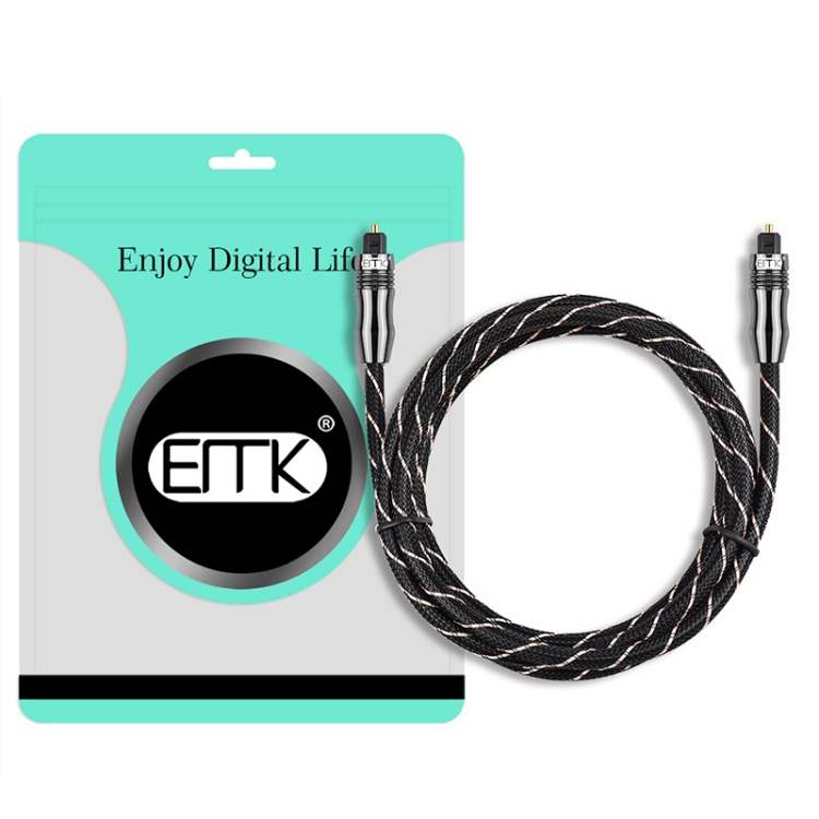 EMK QH/A6.0 Línea de audio amplificador de cable de audio de fibra óptica digital, longitud 1 m (negro) - B4