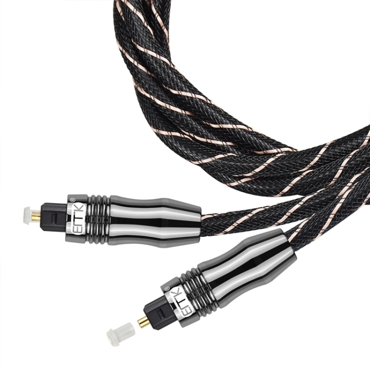 EMK QH/A6.0 Línea de audio amplificador de cable de audio de fibra óptica digital, longitud 1,8 m (negro) - B1