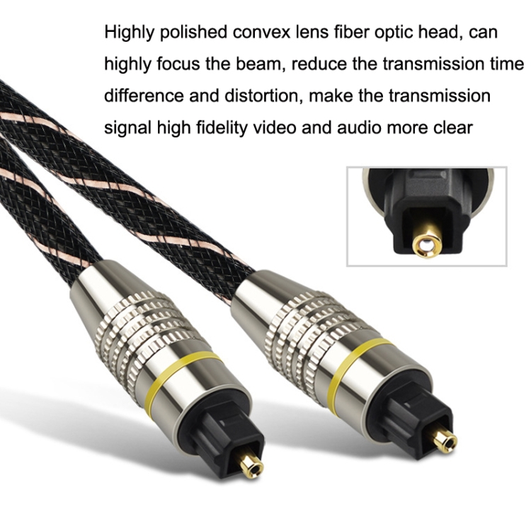 EMK HB/A6.0 Interfaz SPDIF Cable de fibra óptica de audio digital de alta definición, longitud: 1 m (neto blanco y negro) - B2