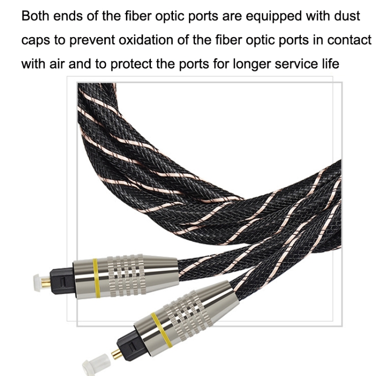 EMK HB/A6.0 Interfaz SPDIF Cable de fibra óptica de audio digital de alta definición, longitud: 1 m (neto blanco y negro) - B5