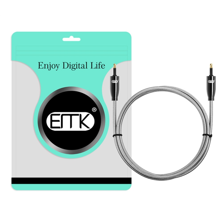 EMK QH4.0 Mini Toslink Interfaz de 3,5 mm SPDIF Fibra de audio óptica, Longitud: 1 m (Negro) - B6