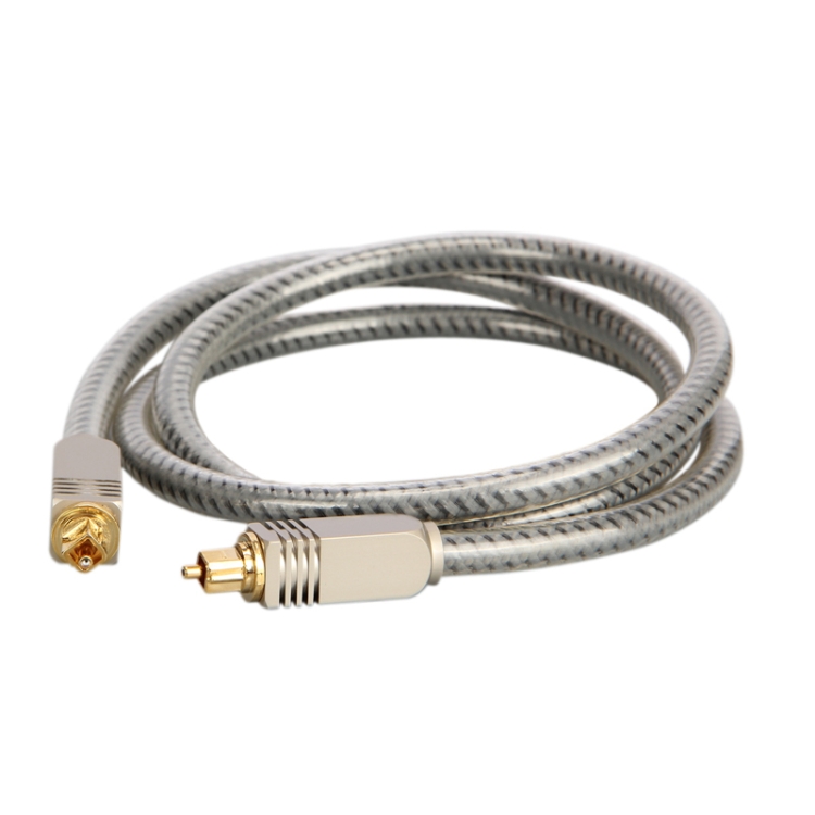 Cable de fibra óptica digital de audio EMK YL/B Cable de conexión de audio cuadrado a cuadrado, longitud: 1 m (gris transparente) - B1