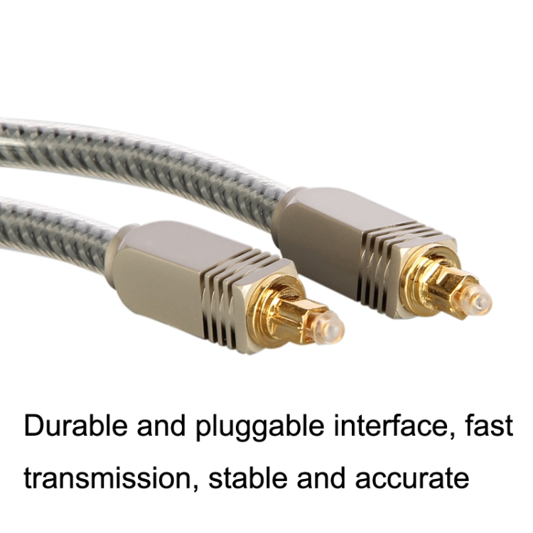 Cable de fibra óptica digital de audio EMK YL/B Cable de conexión de audio cuadrado a cuadrado, longitud: 1 m (gris transparente) - B3