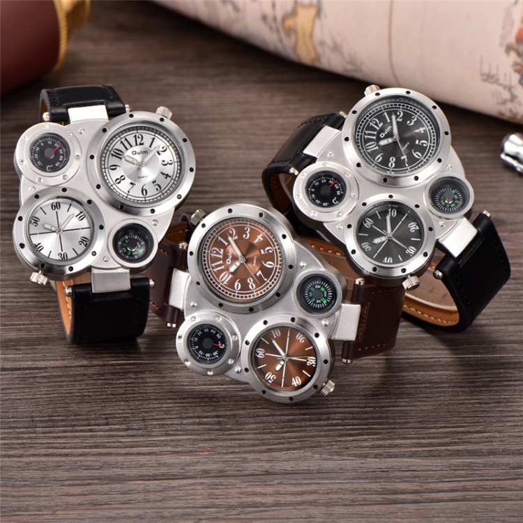 Amazon.com: Oulm Analog White Metal Bezel Four Black Sub-dials Men Watch :  Clothing, Shoes & Jewelry