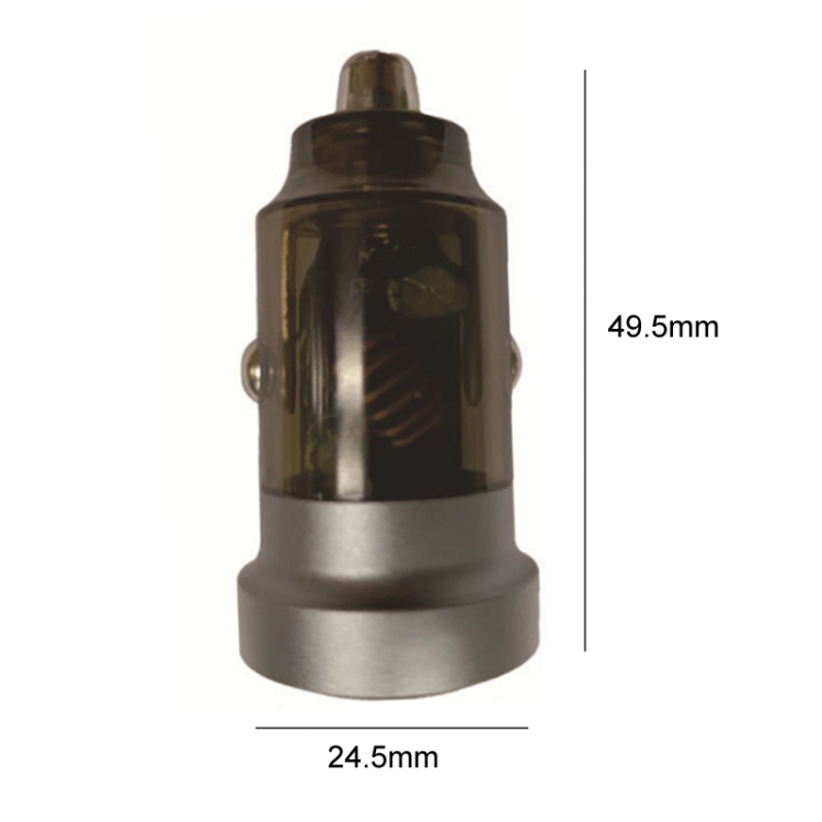 PD+QC Mini Transparent Super Fast Charge Car Cigarette Lighter Charger(Black) PD+QC Mini Transparent Super Fast Charge Car Cigarette Lighter Charger(Black)