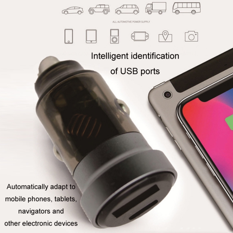 PD+QC Mini Transparent Super Fast Charge Car Cigarette Lighter Charger(Black) PD+QC Mini Transparent Super Fast Charge Car Cigarette Lighter Charger(Black)