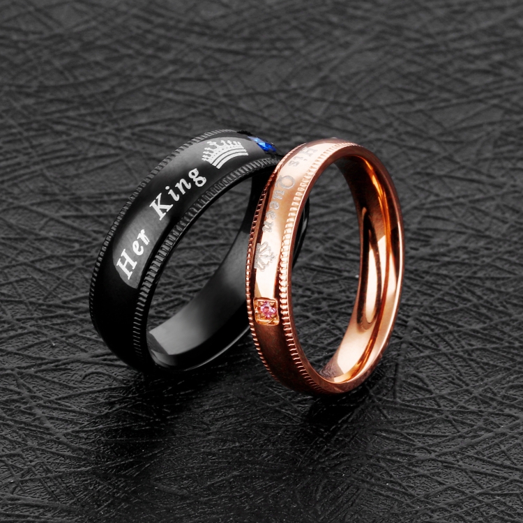 606 Ringe 606 paar ring titanium stalen ring, maat: heren stijl 12