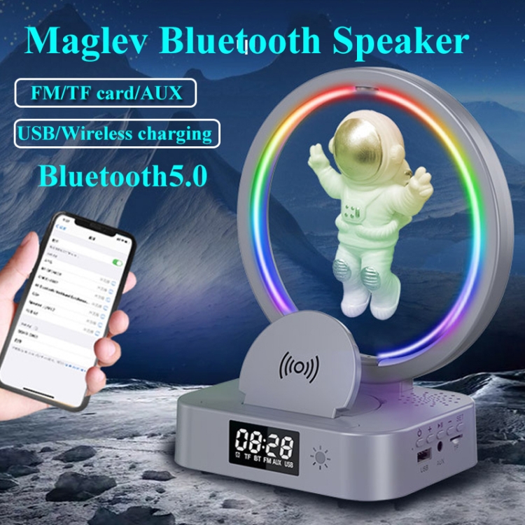 Y-558 Magnetic Levitation Astronaut TWS Bluetooth Speaker With RGB Light,Style: Golden Wireless Charging Y-558 Magnetic Levitation Astronaut TWS Bluetooth Speaker With RGB Light,Style: Golden Wireless Charging