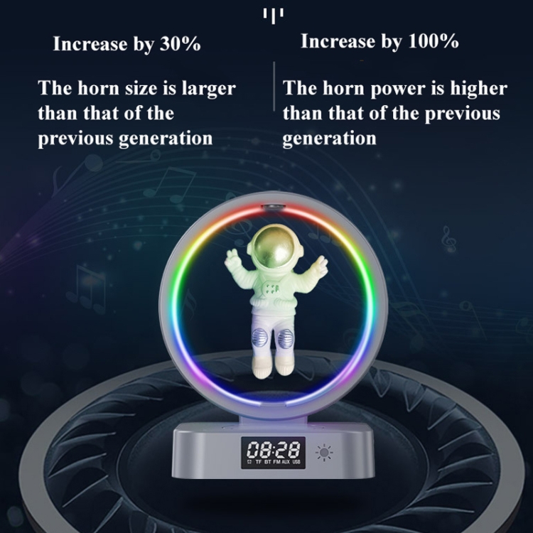 Y-558 Magnetic Levitation Astronaut TWS Bluetooth Speaker With RGB Light,Style: Golden Wireless Charging Y-558 Magnetic Levitation Astronaut TWS Bluetooth Speaker With RGB Light,Style: Golden Wireless Charging