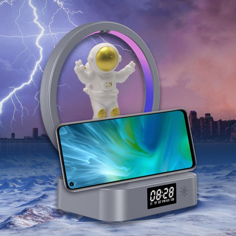 Y-558 Magnetic Levitation Astronaut TWS Bluetooth Speaker With RGB Light,Style: Golden Wireless Charging Y-558 Magnetic Levitation Astronaut TWS Bluetooth Speaker With RGB Light,Style: Golden Wireless Charging