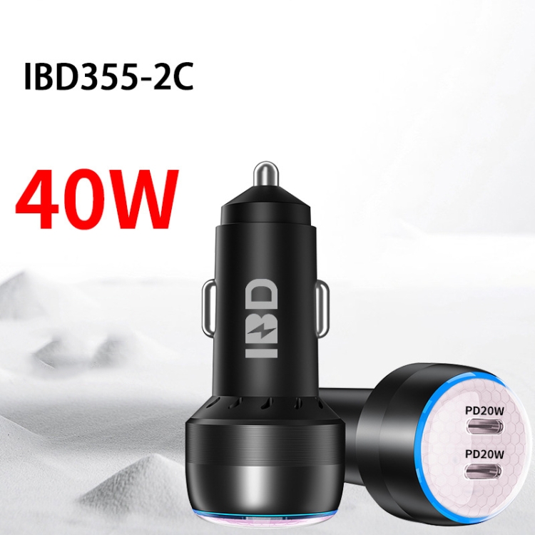 IBD355-2C PD20W+PD20W Smart Car Mobile Phone Charger(Pink) IBD355-2C PD20W+PD20W Smart Car Mobile Phone Charger(Pink)