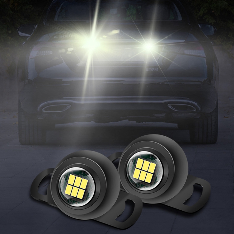Auto-LED-Ultrahelles elektrisches Augen-Rückfahrlicht, externe Glühbirne,  modifiziertes Universal-Hilfslicht, Stil: lang hell nach 3 Blitzen,  silberne Schale
