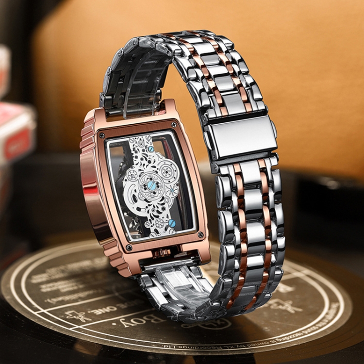 BINBOND B6575 Reloj de cuarzo luminoso multifuncional cuadrado vintage para  hombre, color: blanco-blanco