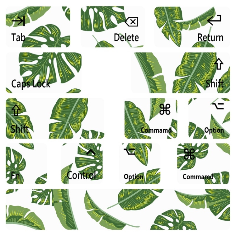 for Macbook Air 13.3 inch 5pcs Laptop Keyboard PVC Sticker(Leaves) for Macbook Air 13.3 inch 5pcs Laptop Keyboard PVC Sticker(Leaves)