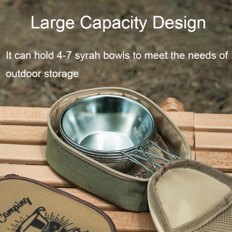 ISE MOUNT Outdoor Camping Syrah Bowl Storage Bag Large Capacity Camping Tote(Green) - B4