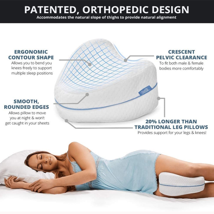 Cuscino per gambe in cotone con memoria del corpo Dormire ortopedico  Sciatica Articolazione dell'anca posteriore per alleviare il dolore  (interno bianco)