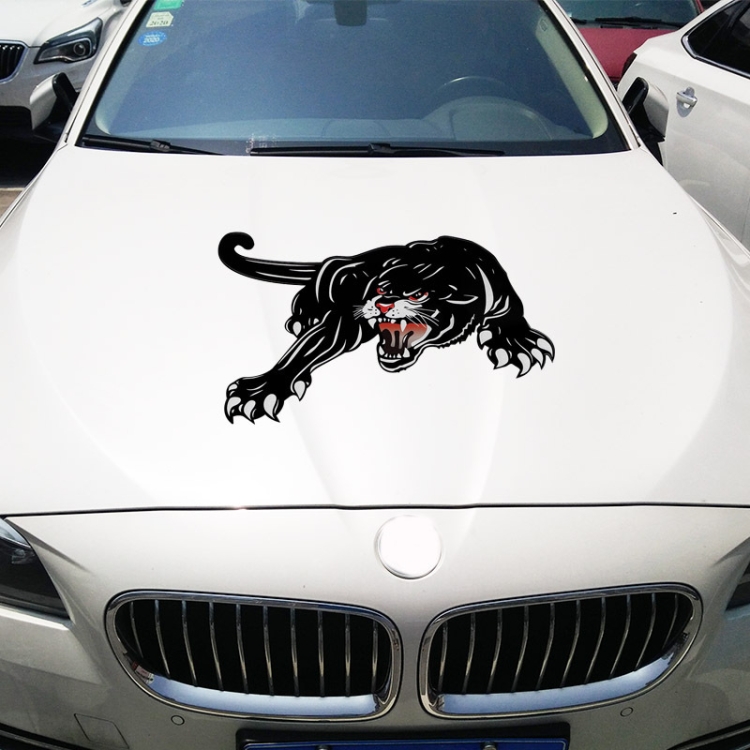 2pcs Colorful Black Panther Car Hood Door Reflective Sticker(Head ...