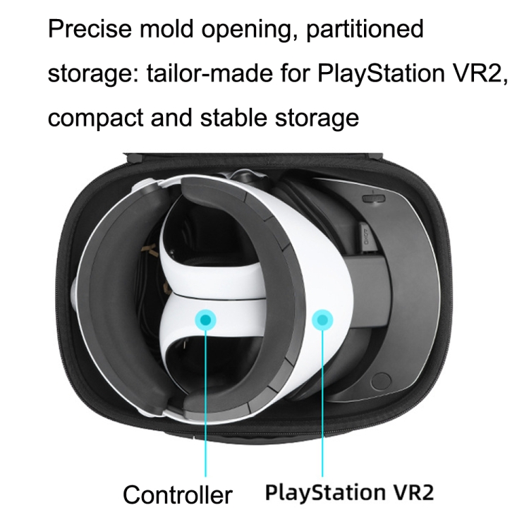 Para PlayStation VR2 Hifylux PS-BF28 Bolsa de almacenamiento Controlador de auriculares Maleta protectora (Negro) - B3