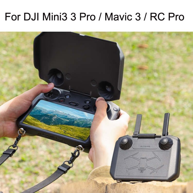 Sunnylife YK558 con cubierta de protección de blindaje de control remoto de pantalla para DJI Mini 3/3 Pro / Mavic 3 / RC Pro (negro) - B1