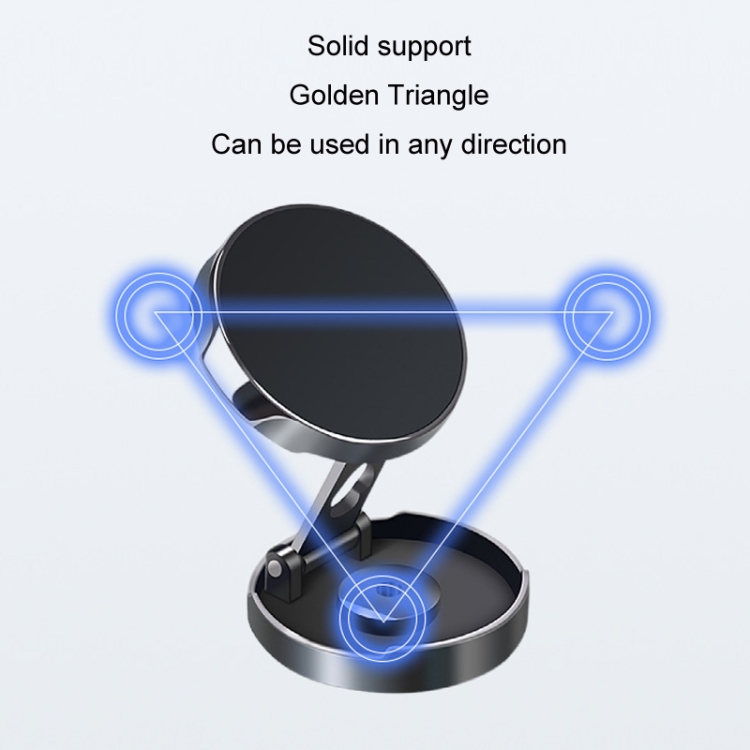 Multi-Angle Positioning Car Folding Circular Car Magnetic Suction Bracket(Silver) Multi-Angle Positioning Car Folding Circular Car Magnetic Suction Bracket(Silver)